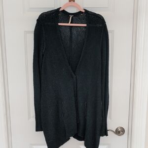 Free People Deep Teal Open-Front Cardigan